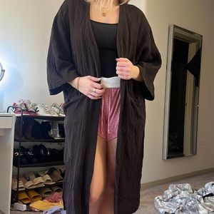 Brown Wrap Cardigan